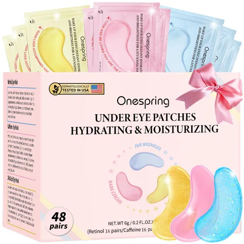 Vista 12 de Onespring Almohadillas de gel para ojos (24 pares) – Parches debajo de los ojos para ojos hinchados, arrugas, ojeras, geles de colágeno natural
