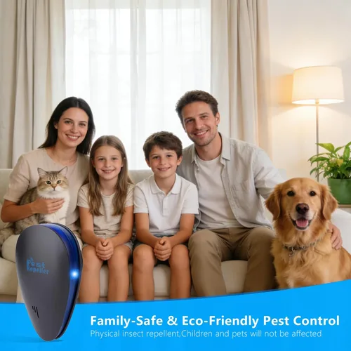 Vista 4 de 6 Pack 2026 Ultrasonic Repellent Indoor, Mouse Traps Insert Plug in, Pest Control Repellent Ant, Roach,Rodent, Mouse, Bugs, Mosquito, Spider, for