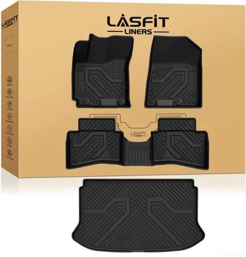 Vista 21 de LASFIT Alfombrillas de Piso Compatibles con Nissan Armada 2017-2018 / Infiniti QX56 2011-2013 / Infiniti QX80 2014-2018, TPE Para Todo Clima Ajuste