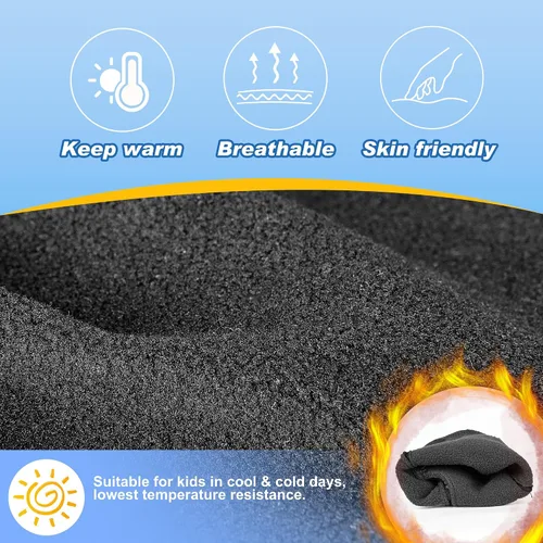 Vista 3 de Sukeen Guantes cálidos de invierno para niños y niñas, resistentes al viento, guantes de poliuretano para clima frío de 4 a 14 años, guantes