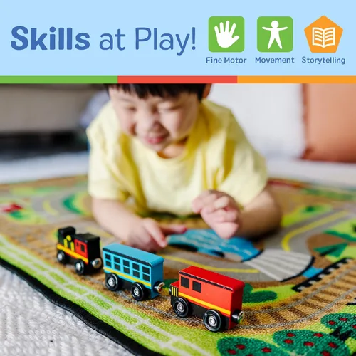 Vista 8 de Melissa & Doug – Tren de madera, vagones de tren