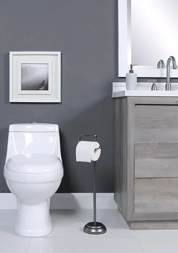 Vista 3 de SunnyPoint Clásico Soporte Independiente para Rollos de Papel Higiénico de Baño (Negro Níquel)