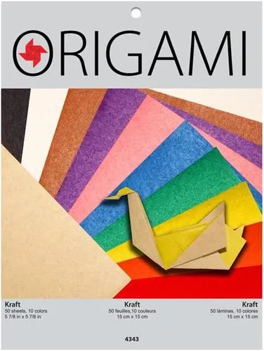 Vista 3 de Yasutomo Papel Kraft Origami 10 Colores 50 Hojas