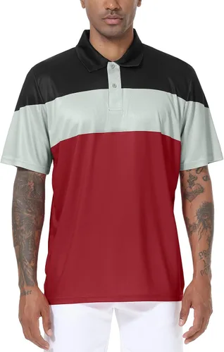 Vista 2 de Polo de golf para hombre grande y alto, ajuste seco, manga corta, impresión, rendimiento que absorbe la humedad, polo deportivo M-7XL
