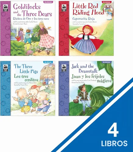 Vista 3 de Carson Dellosa Classic Fairy Tale Books in Spanish & English, Bilingual