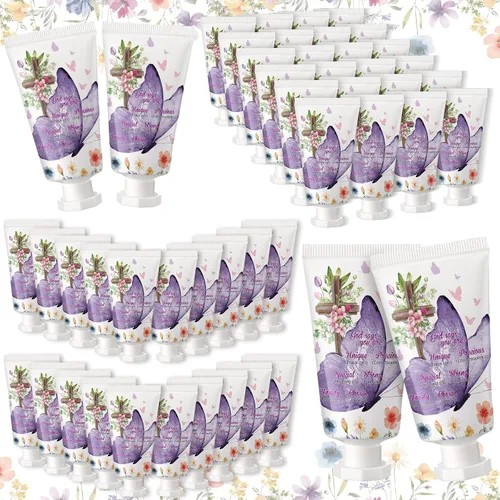 Vista 10 de Paquete de 50 lociones cristianas para manos, regalos a granel para mujeres, regalos para el Día de la Madre, mini loción de mano de viaje