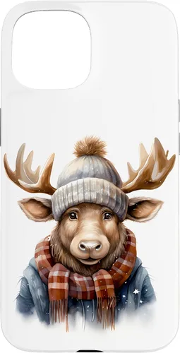 Vista 6 de Cute Moose with Winter Hat & Scarf Case for iPhone 17