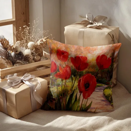 Vista 97 de Batmerry Autumn Pumpkin Templeton Throw Pillow Covers, Green Leaves Paths Forests Decorative Pillow Covers Digital Printing Blended for Couch Sofa