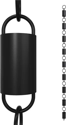 Vista 9 de Rain Chains Direct Extensión de cadena de lluvia de eslabones cuadrados, 3 pies de largo, aluminio, recubierto con polvo negro, reemplazo funcional
