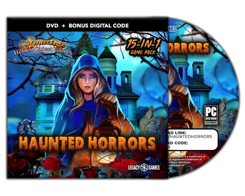 Vista 2 de Horror Hidden Object Games for PC Haunted Horrors, 15 Game DVD Pack + Digital Download Codes (PC)