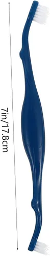 Vista 2 de TOYANDONA Juego de cepillos de dientes para mascotas, cepillo de limpieza de dientes de perro, 3 piezas de cerdas suaves de doble cabeza, mango