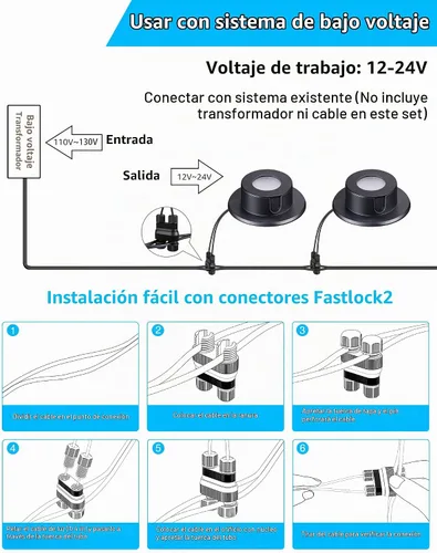 Vista 6 de SUNVIE Luces LED Subacuáticas para Estanque de 3W 3000K Blanco Cálido IP68 Impermeables Luces Subacuáticas para Estanque 12-24V AC/DC Bajo Voltaje