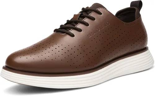 Vista 15 de Bruno Marc - Tenis de vestir MaxFlex de moda para hombre, zapatos casuales clásicos Oxfords Negro