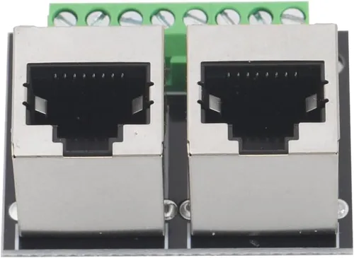 Vista 7 de 2 unidades RJ45 Ethernet doble hembra terminal Breakout Board,0.138 in paso 8Pin RJ45 conector adaptador de red Terminal adaptador de red