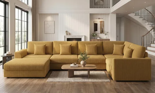 Vista 16 de Sofá seccional modular de 146", en forma de U de gran tamaño, sofá cama convertible, asiento profundo cómodo sofá nube con otomana y 5 almohadas