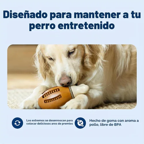 Vista 3 de PetSafe Busy Buddy Chompin' - Juguete de pollo para perros, anillo para masticar, sin BPA, de goma, perfumado, rompecabezas interactivo