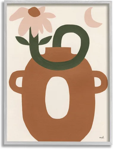 Vista 9 de Stupell Industries Jarrón moderno bohemio enmarcado con giclée de Moira Hershey Stupell Industries White, 11 x 14 Inches, Easy to Hang and