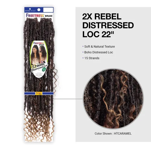 Vista 4 de FreeTress - Trenzas de ganchillo 2X Rebel Distressed Loc de 22 pulgadas (27)