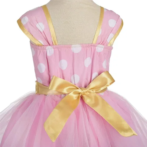Vista 5 de Dressy Daisy - Disfraz de lunares para bebé niña, vestido de tul para fiesta de cumpleaños, con diadema, color rosa, rojo, morado, rosa intenso