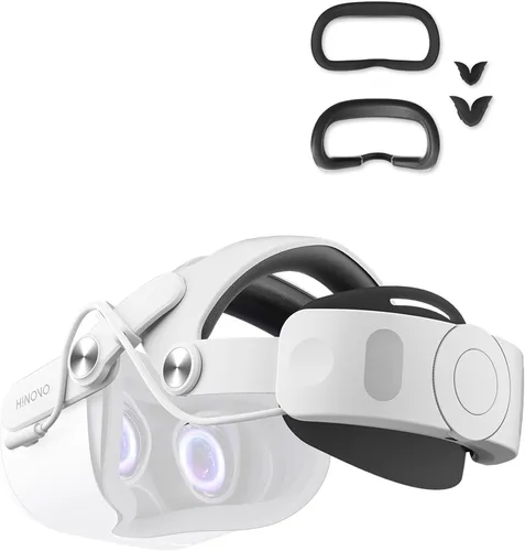 Vista 9 de Transnovo 5-in-1 Head Strap for Oculus Quest 2 6000mAh Battery head strap,5-in-1 VR Accessory Made for Meta Quest 2,include Facial Interface, Face