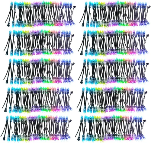 Vista 7 de ALITOVE 50pcs DC 12V WS2811 LED Pixel 0.472 in Redondo Difusión RGB Direccionable Color de Sueño Redondo LED Bullet Pixeles Módulo IP68 Impermeable