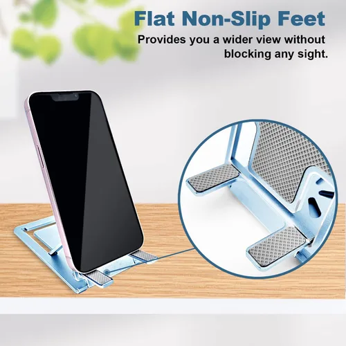 Vista 3 de Soporte de teléfono celular para escritorio, soporte ajustable de metal de alta calidad, soporte resistente para escritorio de oficina, accesorios