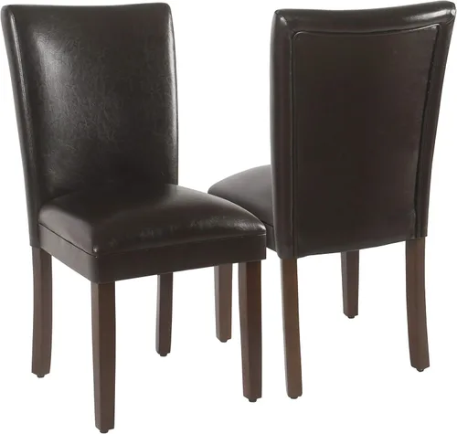 Vista 11 de HomePop Parsons - Juego de 2 sillas de comedor tapizadas, piel sintética negra Negro