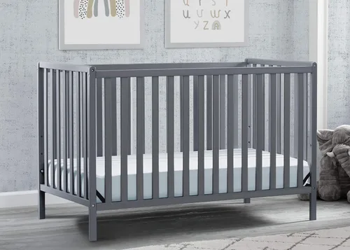 Vista 9 de Delta Children Heartland Cuna convertible 4 en 1 - Certificado Greenguard Gold, color gris carbón