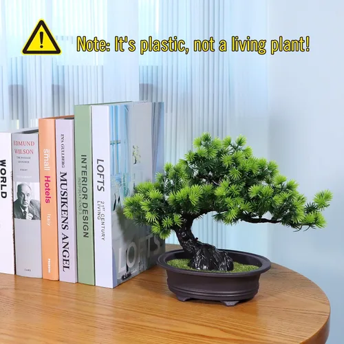 Vista 10 de Árbol bonsái de enebro artificial para decorar interiores para casa u oficina