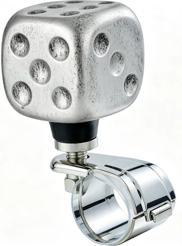 Vista 11 de Lunsom Rueda giratoria para volante, con forma de dados, perilla de rueda giratoria de automóvil, mango de potencia suicida, ayuda de conducción