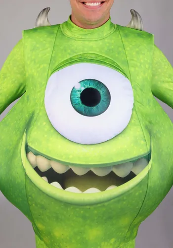 Vista 6 de Disfraz Deluxe Pixar Mike Wazowski Talla Plus para Hombre Multicolor