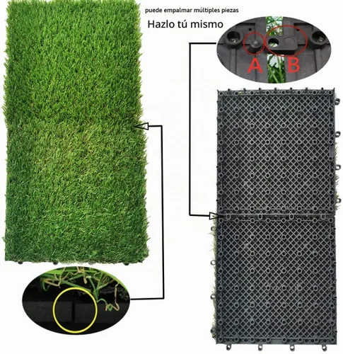 Vista 4 de Hamiledyi 2 alfombrillas artificiales de pasto de conejo de 11.8 x 11.8 pulgadas, reutilizables, almohadillas de orina de conejillo de indias