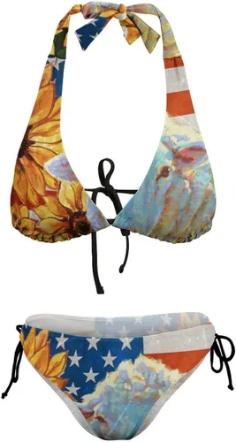 Vista 7 de Traje de baño novia push up mariscos frescos del día 2 piezas envoltura cordón ajustable