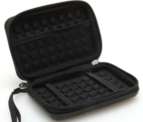 Vista 5 de Anti-Shock Silver Aluminio Carry Travel Funda protectora de almacenamiento para disco duro externo portátil de 2.5 pulgadas HDD USB 2.0/3.0 (negro)