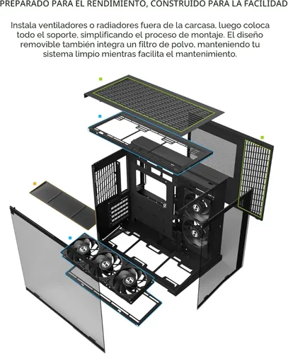 Vista 7 de LIAN LI O11D MINI V2 Carcasa de Computadora Compacta ATX Mid-Tower de Flujo de Aire Vista Panorámica Flujo de Aire Completamente Ventilado