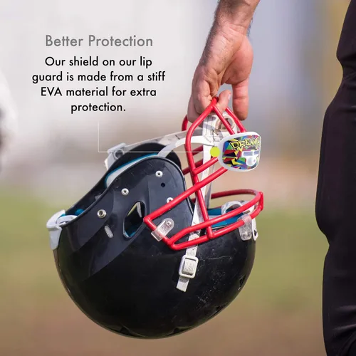 Vista 4 de Damage Control - Protector bucal para deportes, boquilla para chupete, protector bucal de fútbol con correa de casco, protege los dientes