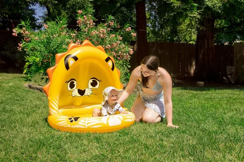 Vista 5 de Poolmaster Piscina inflable para niños con sombrilla, bebé león pequeño