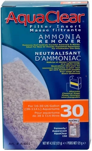 Vista 3 de Fluval AquaClear 30 Insertos removedores de amoníaco, 4 onzas, color blanco