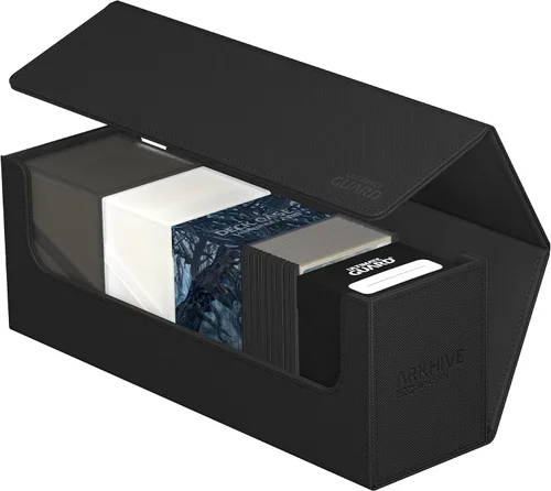 Vista 8 de Ultimate Guard Arkhive 400+, estuche para mazo para 400 cartas TCG con doble funda, negro, compatible con Boulders, cierre magnético y forro