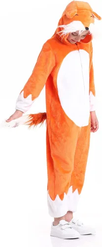 Vista 3 de Disfraz unisex de animales para niños pijamas de animales con capucha para niños disfraz de Halloween para niños y niñas