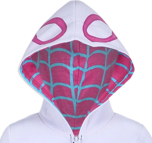 Vista 3 de Marvel Conjunto de sudadera y pantalones con capucha y cremallera para niñas de Spider-Gwen Ghost Spider - MoradoBlanco