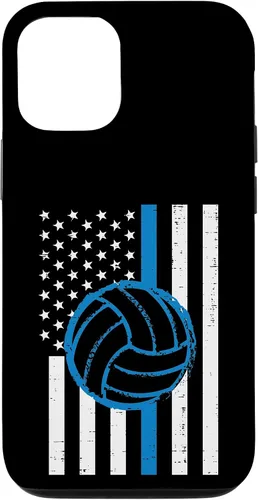 Vista 28 de US Flag Blue Line Volleyball Vintage Patriotic Police Cop Case for iPhone 17