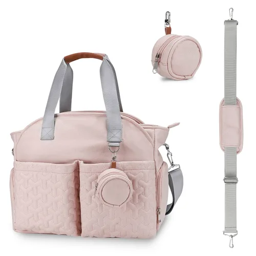 Vista 9 de Bolsa para extractor de leche – Bolsa de pañales para bebé con funda para laptop y bolsillo de aislamiento, se adapta a la mayoría de extractores