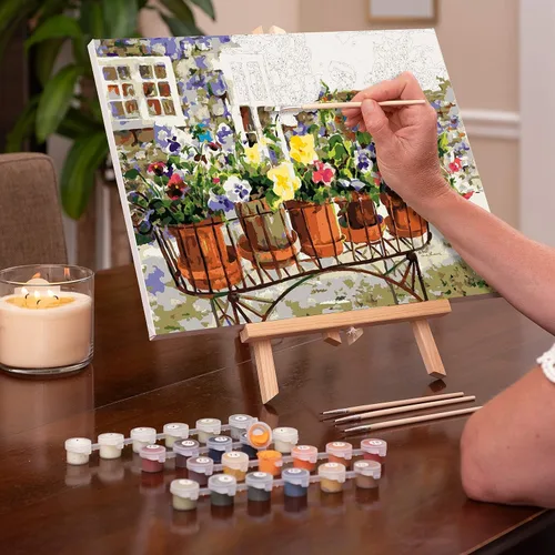 Vista 2 de Ledgebay Kit de pintura por números para adultos: kit de pintura numérica de principiante a avanzado, los kits incluyen pensamientos Ritas, 12 x 16