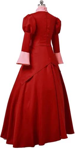 Vista 5 de Cenicienta Malvada Madrastra Señora Tremaine vestido rojo Cosplay traje