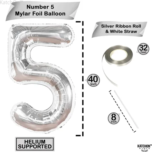 Vista 1380 de KatchOn Globo negro del número 1 de 40 pulgadas, globo de feliz cumpleaños Large Mylar Number One Balloon for 1st Birthday Decorations, Foil