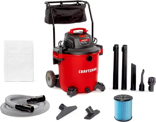 Vista 13 de CRAFTSMAN CMXEVBE18595 - Aspiradora húmeda y seca de 16 galones, 6.5 HP de potencia máxima, aspiradora de taller resistente húmeda y seca