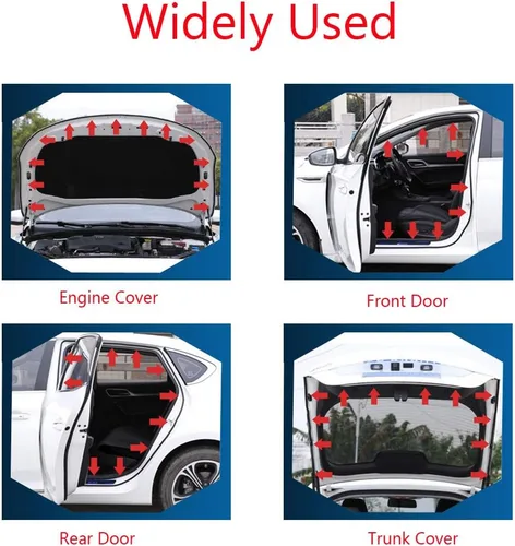 Vista 7 de ESUPPORT - Tira de sellado para puerta de automóvil en forma de P Vehículo auto 157" 4M Universal P-Shape Weather Stripping impermeable a prueba