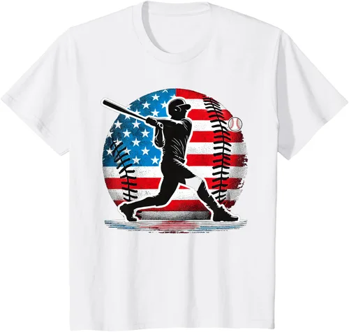 Vista 8 de Camiseta de jugador de béisbol estadounidense con bandera de Estados Unidos