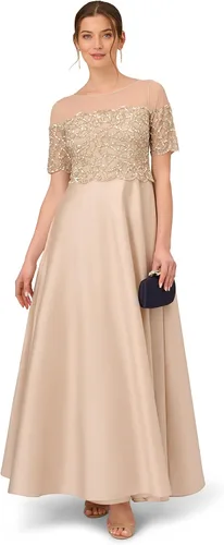 Vista 4 de Adrianna Papell Vestido de tafetán con cuentas para mujer